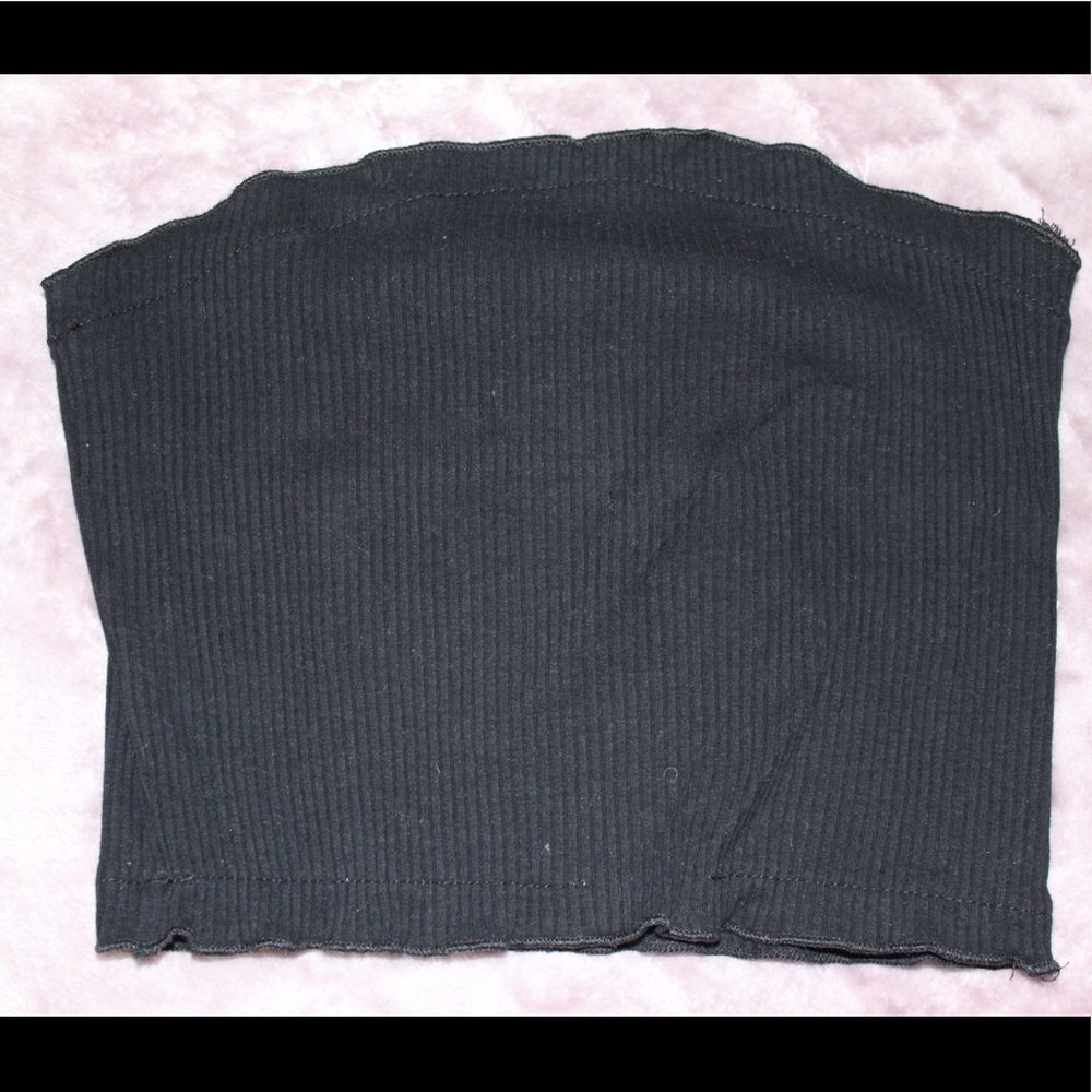 Black Lettuce Edged Tube Top